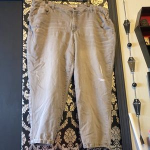 Faded glory gray distressed jeans